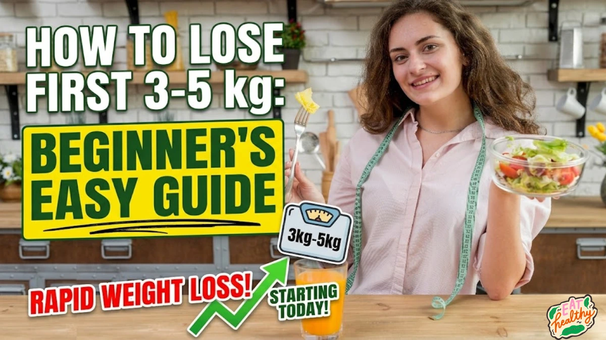 Beginner guide how to lose first 3-5 kg with simple diet and home workout plan
